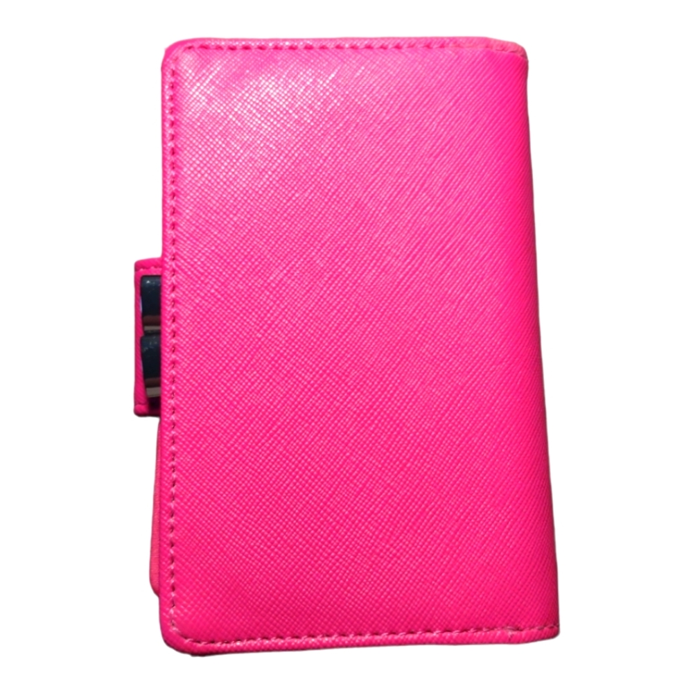 Pink Man Made Material Womens Wallet Billfold Accessory with Buckle and Snap - Picture 11 of 13